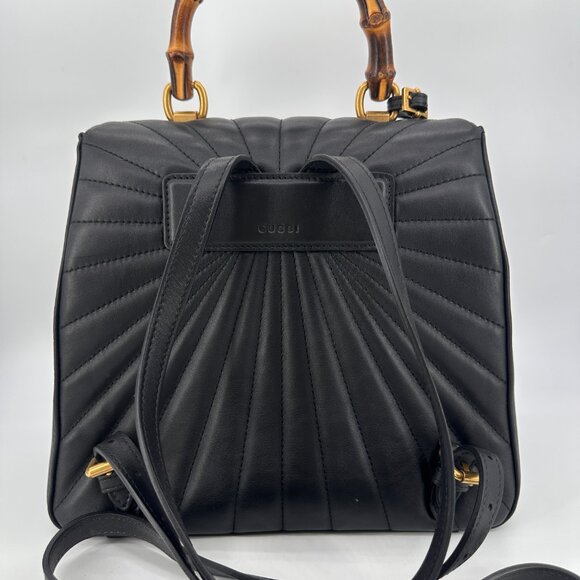 Gucci Calfskin Trapuntata Queen Margaret Bamboo Top-Handle / Backpack - Picture 5 of 14